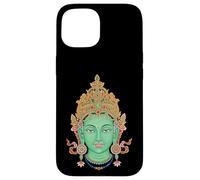 Carcasa para iPhone 15 Verde Tara Vajrayana Budismo Tibetano Diosa Budista