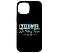 Carcasa para iPhone 15 Viaje de cumpleaños a Cozumel 2026 México Cancún Vacaciones Beach Crew