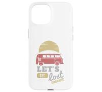 Carcasa para iPhone 15 Viaje por Carretera Autobús Puesta del Sol Aventura Vamos a perderse en algún Lugar