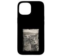 Carcasa para iPhone 15 Viaje Vintage Divertido para Amantes de los Gatos en Lake District