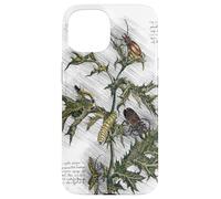 Carcasa para iPhone 15 Vintage Flower Design Botanical Sketch Cottagecore Aesthetic
