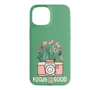 Carcasa para iPhone 15 Vintage Focus On The Good Wildflower Camera Happy Thoughts