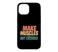 Carcasa para iPhone 15 Vintage Hacer Músculos No Excusas Gimnasio Entrenamiento Fitness