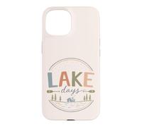 Carcasa para iPhone 15 Vintage Junto al Lago cabaña Paddle Fin de Semana Ambiente del Lago