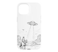 Carcasa para iPhone 15 Vintage UFO Cowboy Western Desert Space
