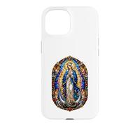 Carcasa para iPhone 15 Virgen María Reina con Ángeles Catedral Sagrada Mosaico Icono