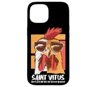 Carcasa para iPhone 15 Vitus Catholic Saint Overleeping Snooze Funny Cool Rooster