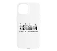 Carcasa para iPhone 15 Vive La Resistance Protest Sign,Resist Cat Paw Womens Rights