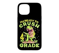 Carcasa para iPhone 15 Volver a la Escuela Cuarto Grado Crush Dinosaur