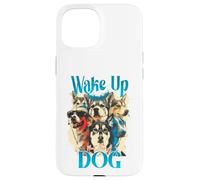 Carcasa para iPhone 15 Wake Up Dog Lover Canine Collage Pop Art Gráfico