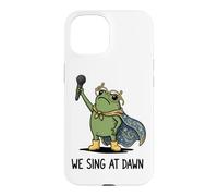 Carcasa para iPhone 15 We Sing At Dawn Frog Funny Frog Meme Cantante Vocalista