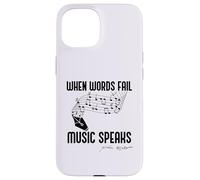 Carcasa para iPhone 15 When Words Fail Music Habla Shakespeare Meme Cita EN LA Parte