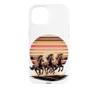 Carcasa para iPhone 15 Wild Horses Running Free Equestrian Horse Lover