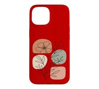 Carcasa para iPhone 15 Wildflower Line Art Abstract Botanical Mid Century