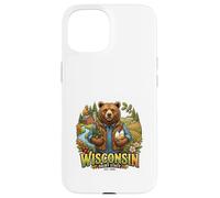 Carcasa para iPhone 15 Wisconsin Granja Oso Campo Naturaleza Cosecha