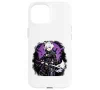 Carcasa para iPhone 15 Wolf Anime Girl Katana Tactical Dark Animecore Art