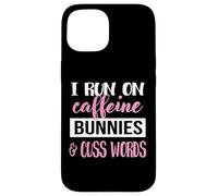 Carcasa para iPhone 15 Womens Girls I Run On Bunnies & Caffeine Bunny Lover