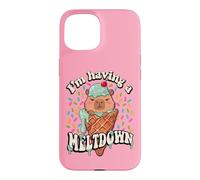 Carcasa para iPhone 15 Womens Girls I'm Having A Meltdown Ice Cream Capybara Lover