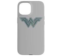 Carcasa para iPhone 15 Wonder Woman Movie Blue and Gold Geometric Pattern Logo