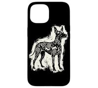 Carcasa para iPhone 15 Xoloitzcuintli Perro Mexicano Sin Pelo Azteca Xolo Linocut