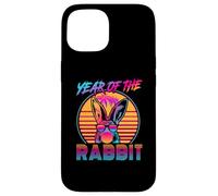 Carcasa para iPhone 15 Year of The Rabbit Retro Vintage 80s Funny Bunny Lover