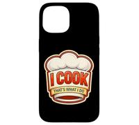 Carcasa para iPhone 15 Yo cocino, eso es lo Que Hago, Chef Vintage, Divertida Cita de Cocina