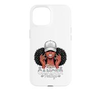 Carcasa para iPhone 15 Zodiac Cancer Inspired Afro Women White Grey Cap Black Girl