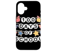Carcasa para iPhone 16 100 Days of School Cartel Manzana Mariposa Aula Maestro