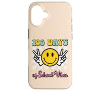 Carcasa para iPhone 16 100 Días De Escuela Vibes Paz 100th Day Groovy Women