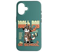 Carcasa para iPhone 16 100th Day of School Teachers Kids Child Happy 100 Days Cat