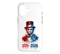 Carcasa para iPhone 16 1776 2026 Bandera patriótica de los Estados Unidos de Abraham Lincoln