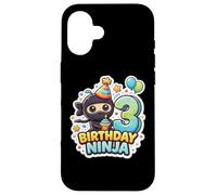 Carcasa para iPhone 16 3 años cumpleaños Ninja Boys 3rd Tercera Fiesta Infantil