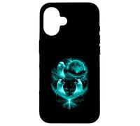 Carcasa para iPhone 16 3 Graciosos Hombres Aullando Gansos tontos en la Luna Llena Azul Hielo