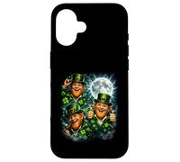 Carcasa para iPhone 16 3 Leprechaun Moon Vintage 90s USA Salvaje Retro Noche Cielo
