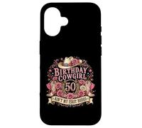 Carcasa para iPhone 16 50th Birthday Cowgirl 50 Year Old Country Western Girl Women
