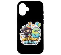 Carcasa para iPhone 16 6 años cumpleaños Ninja Boys Six 6th Sexto Kids Party Cute