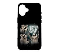 Carcasa para iPhone 16 67 Meme Racoon Howling At The Moon 67 T-Shirt 6 7 Halloween