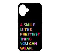 Carcasa para iPhone 16 A Smile Is The Prettiest Thing You Can Wear Quotes Graphic