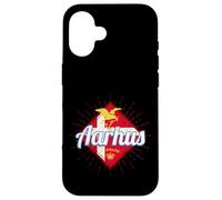 Carcasa para iPhone 16 Aarhus Ciudad Dinamarca Gaviota Vintage Bandera Recuerdo
