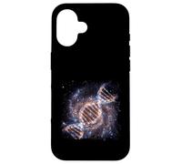 Carcasa para iPhone 16 ADN Helix Galaxia Ciencia Espacial Cósmico Concepto Gráfico