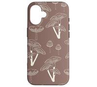 Carcasa para iPhone 16 Aesthetic Cottagecore Vintage Mushroom Garden Brown
