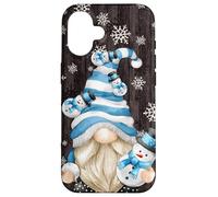 Carcasa para iPhone 16 Aesthetic Snowflake Pattern with Snowman and Winter GNOME