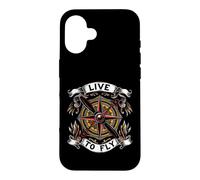 Carcasa para iPhone 16 Airplane Pilot Live To Fly Aviation Compass Art