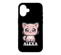 Carcasa para iPhone 16 Alexa - Lindo diseño de Gatito para niñas con Nombre Alexa