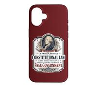 Carcasa para iPhone 16 Alexander Hamilton Constitución de Estados Unidos Cotización Gratuita del Gobierno