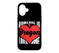 Carcasa para iPhone 16 Alguien En Oregon Me Ama Corazón Retro Vintage