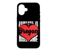 Carcasa para iPhone 16 Alguien en Oregon me extraña corazón Retro Vintage