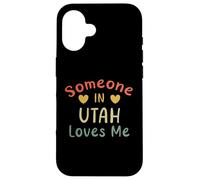 Carcasa para iPhone 16 Alguien en Utah me ama Retro USA State US