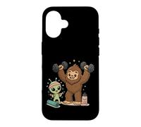 Carcasa para iPhone 16 Alien Bigfoot Stay Weird Funny Workout Friends