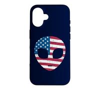 Carcasa para iPhone 16 Alien Head Bandera Americana Patriótica - I Love USA America Fan